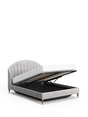 Opulent Velvet Light Grey Stella Upholstered Ottoman Storage Bed Frame - Image 3 of 8