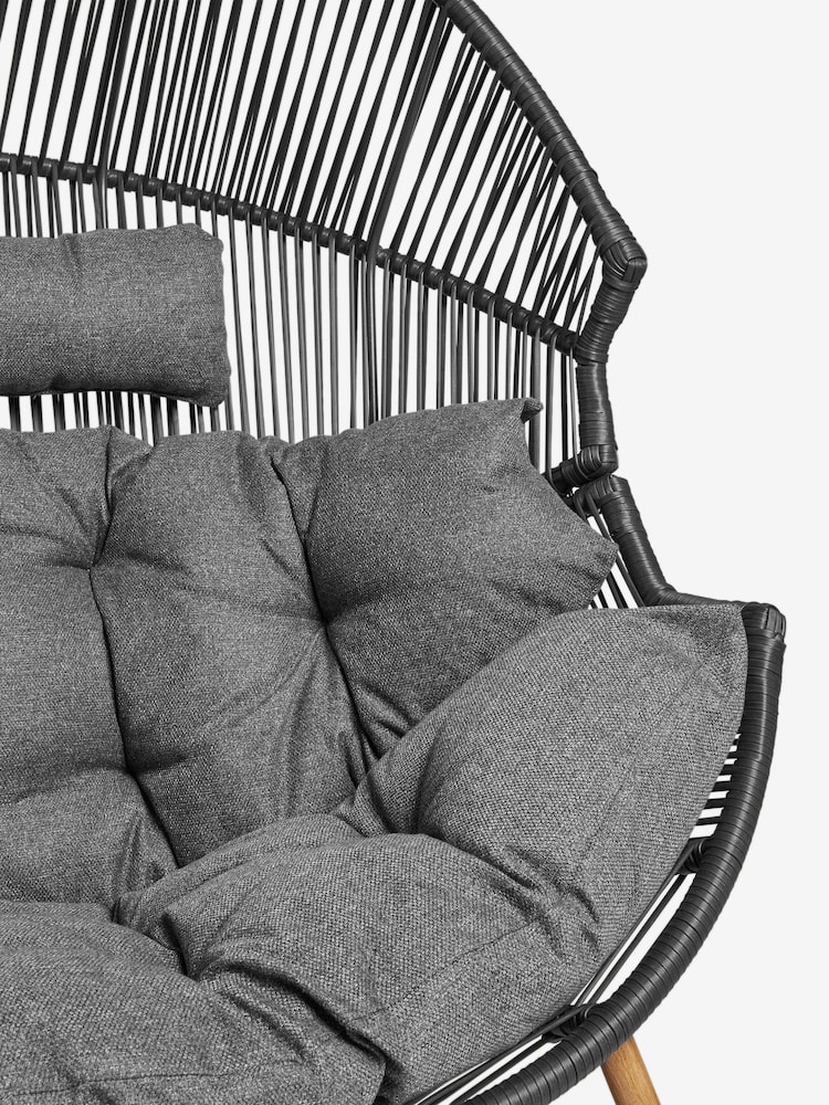 Black Helsinki Garden 2 Seater Egg Chair - Image 5 of 5 Black Helsinki Garden 2 Seater Egg Chair - Image 5 of 5