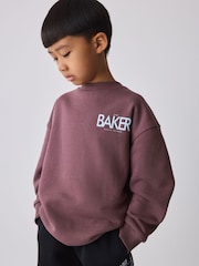 Baker by Ted Baker Black/Purple 2 Piece Oversized Graphic Sweatshirt and Joggers Set - Image 2 of 15