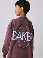 Baker by Ted Baker Black/Purple 2 Piece Oversized Graphic Sweatshirt and Joggers Set - Image 5 of 15