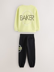 Baker by Ted Baker Lime Green 2 Piece Oversized Graphic Sweatshirt and Joggers Set - Image 9 of 16
