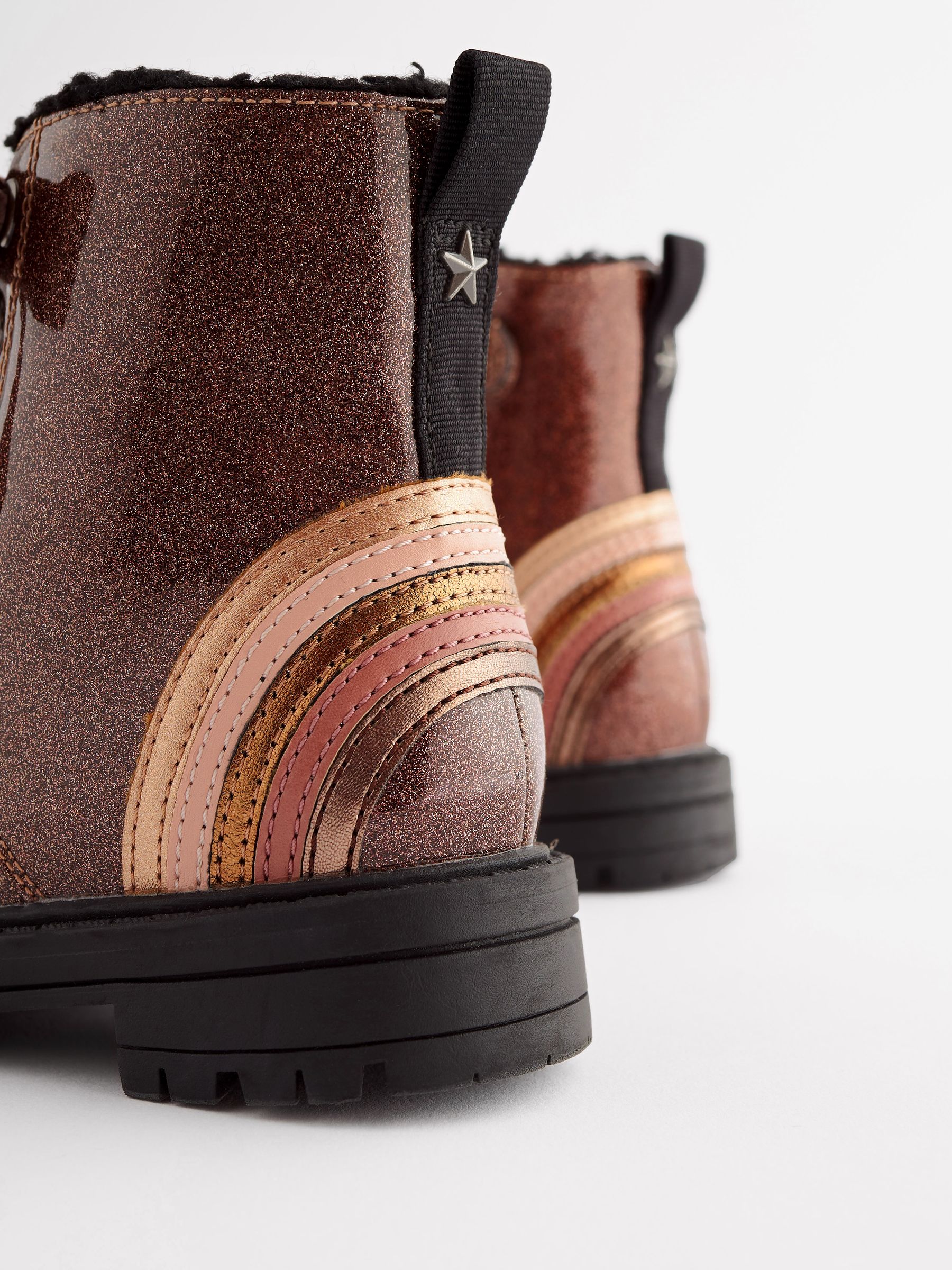 Buy Rose Gold Pink Wide Fit G Warm Lined Lace Up Boots from Next Luxembourg