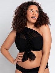 Черный бандо без бретелей Curvy Kate бикини с запахом - Изображение 2 из 7