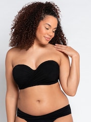 Черный бандо без бретелей Curvy Kate бикини с запахом - Изображение 3 из 7