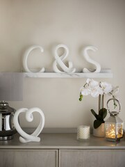 White White Ribbon Monogram Ornament - Image 1 of 27