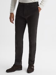 Reiss Chocolate Holborn Fine Cord Formal Tailored Fit Trousers - Image 1 of 6