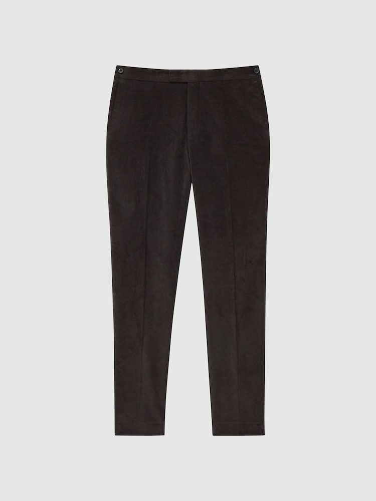 Reiss Chocolate Holborn Fine Cord Formal Tailored Fit Trousers - Image 2 of 6