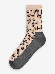 Animal Print Next Active Sports Walking Ankle Socks 2 Pack - Image 2 of 3