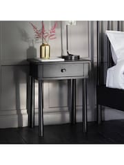 Gallery Home Black Virginia 1 Drawer Bedside Table - Image 1 of 3