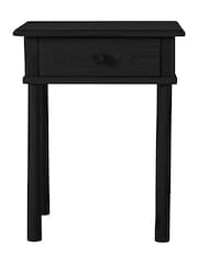 Gallery Home Black Virginia 1 Drawer Bedside Table - Image 2 of 3
