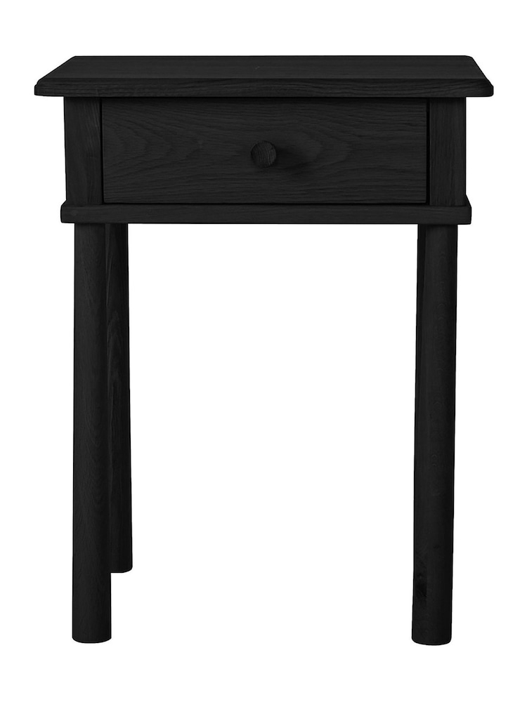 Gallery Home Black Virginia 1 Drawer Bedside Table - Image 2 of 3
