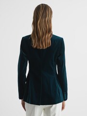 Reiss Dark Teal Teya Velvet Blazer - Image 5 of 7