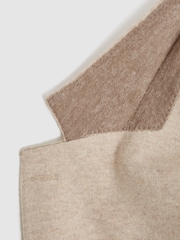 Reiss Oatmeal Melange Cheval Slim Fit Single Breasted Blazer - Image 9 of 9