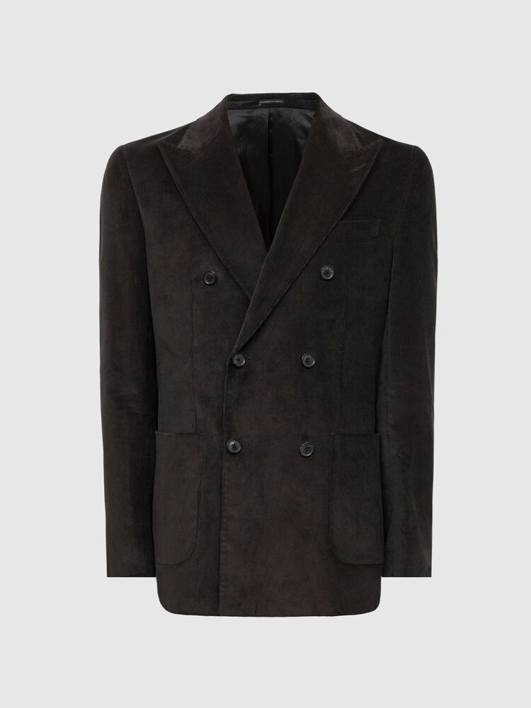 Reiss Chocolate Holborn Double Breasted Fine Cord Regular Fit Blazer - Image 2 of 10