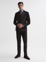 Reiss Chocolate Holborn Double Breasted Fine Cord Regular Fit Blazer - Image 3 of 10