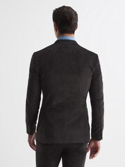 Reiss Chocolate Holborn Double Breasted Fine Cord Regular Fit Blazer - Image 5 of 10
