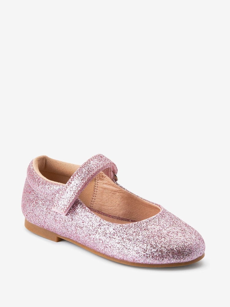 Pink Glitter Wide Fit (G) Mary Jane Occasion Shoes - Image 2 of 5