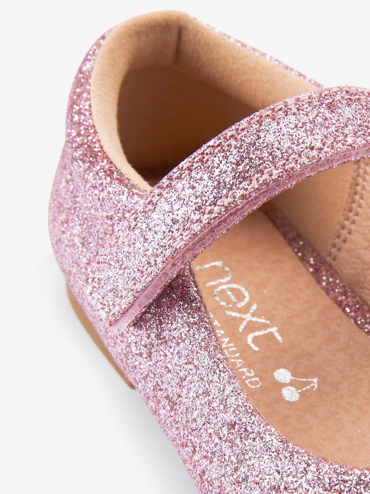 Pink Glitter Wide Fit (G) Mary Jane Occasion Shoes - Image 5 of 5
