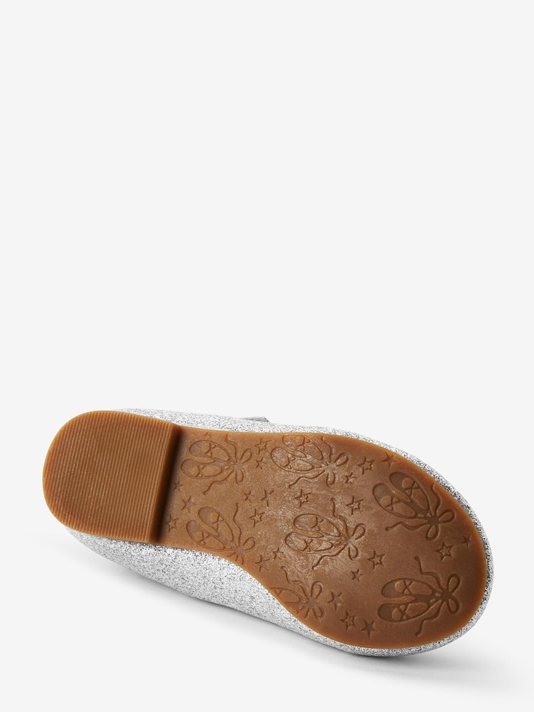 Silver Glitter Wide Fit (G) Mary Jane Occasion Shoes - Image 5 of 5