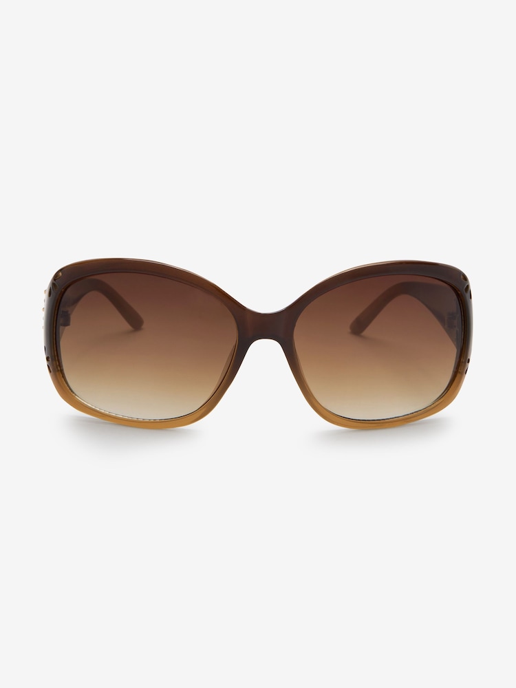 Brown Ombre Effect Cut Out Detail Sunglasses - Image 3 of 3