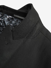 Black Slim Fit Motion Flex Stretch Wool Suit: Jacket - Image 4 of 6