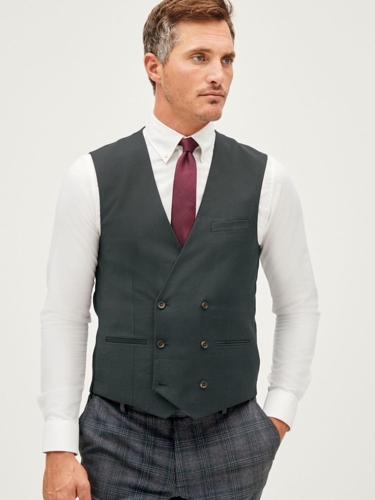 Green Double Breasted: Waistcoat - Image 1 of 8