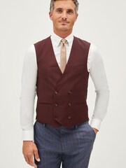 Burgundy Red Double Breasted: Waistcoat - Image 1 of 8