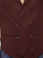 Burgundy Red Double Breasted: Waistcoat - Image 5 of 8