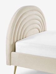 Soft Cosy Bouclé Ivory Kids Rainbow Upholstered Standard Bed - Image 8 of 9