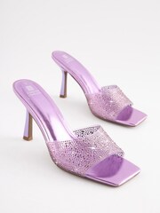 Lilac Purple Forever Comfort Vinyl Jewel Mules - Image 1 of 5