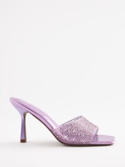 Lilac Purple Forever Comfort Vinyl Jewel Mules - Image 2 of 5
