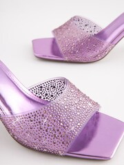Lilac Purple Forever Comfort Vinyl Jewel Mules - Image 3 of 5