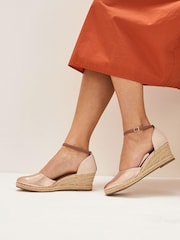 Rose Gold Extra Wide Fit Forever Comfort® Closed Toe Wedges - Image 2 of 6