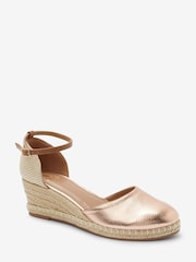 Rose Gold Extra Wide Fit Forever Comfort® Closed Toe Wedges - Image 4 of 6