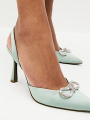 Mint Green Forever Comfort® Slingback Bow Heels - Image 3 of 8