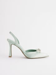 Mint Green Forever Comfort® Slingback Bow Heels - Image 6 of 8
