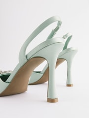 Mint Green Forever Comfort® Slingback Bow Heels - Image 7 of 8