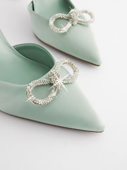Mint Green Forever Comfort® Slingback Bow Heels - Image 8 of 8