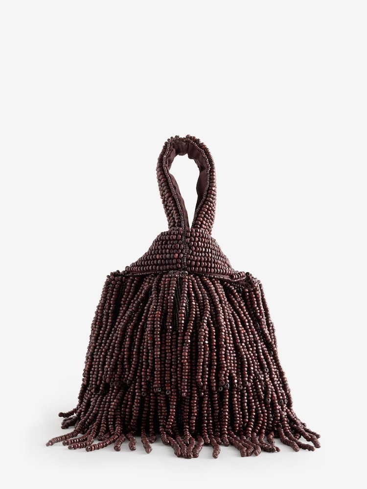 Mango Brown Fringe Handbag - Image 1 of 1 Mango Brown Fringe Handbag - Image 1 of 1
