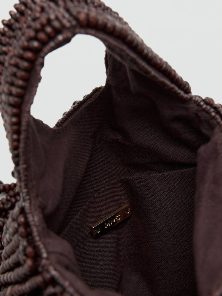 Mango Brown Beaded Fringe Handbag - Image 6 of 6