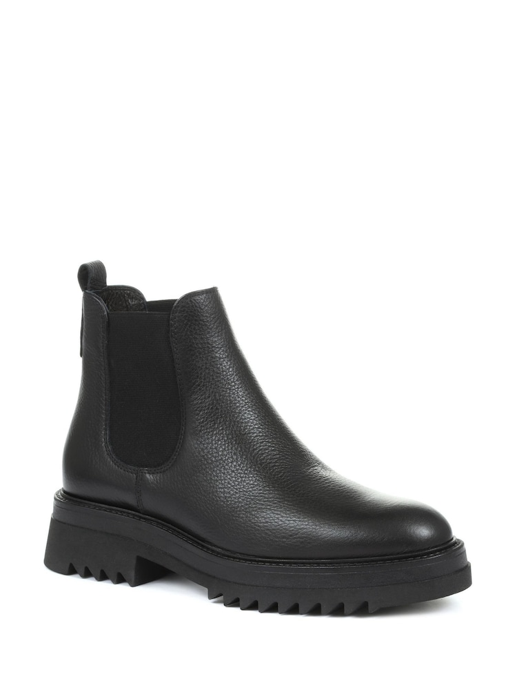 Jones Bootmaker Black Trieste Chunky Ladies Leather Chelsea Boots - Image 1 of 5