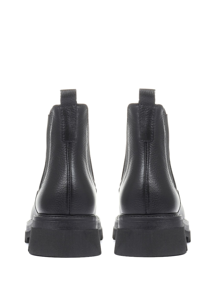 Jones Bootmaker Black Trieste Chunky Ladies Leather Chelsea Boots - Image 2 of 5