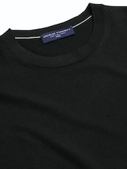 Charles Tyrwhitt Black Pure Merino Crew Neck Jumper - Image 4 of 5