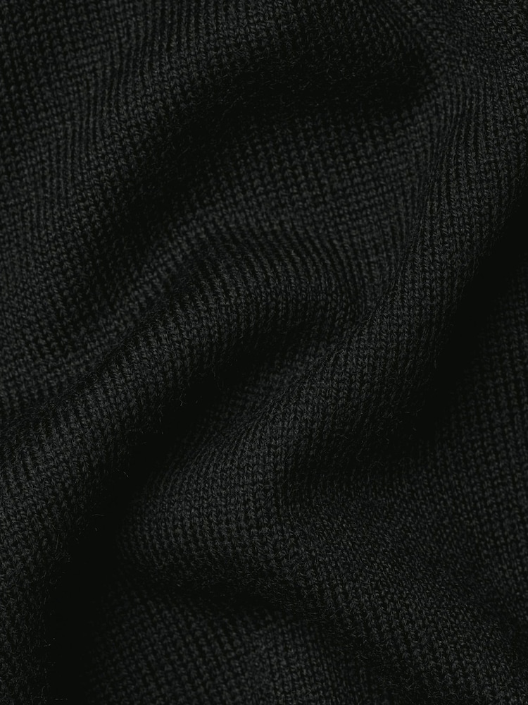 Charles Tyrwhitt Black Pure Merino Crew Neck Jumper - Image 5 of 5