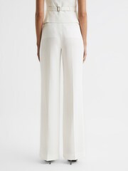 Reiss White Tatum Crepe Wide Leg Trousers - Image 5 of 6