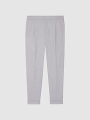 Reiss Grey Brighton Relaxed Drawstring Trousers with Turn-Ups - Image 2 of 7