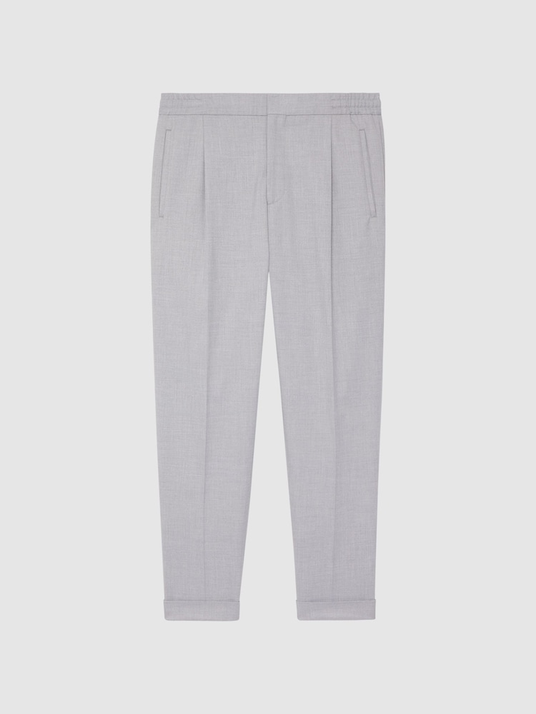 Reiss Grey Brighton Relaxed Drawstring Trousers with Turn-Ups - Image 2 of 7