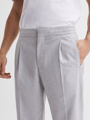 Reiss Grey Brighton Relaxed Drawstring Trousers with Turn-Ups - Image 4 of 7