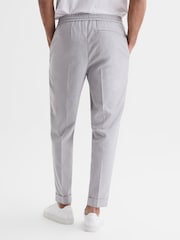 Reiss Grey Brighton Relaxed Drawstring Trousers with Turn-Ups - Image 5 of 7