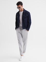Reiss Grey Brighton Relaxed Drawstring Trousers with Turn-Ups - Image 6 of 7